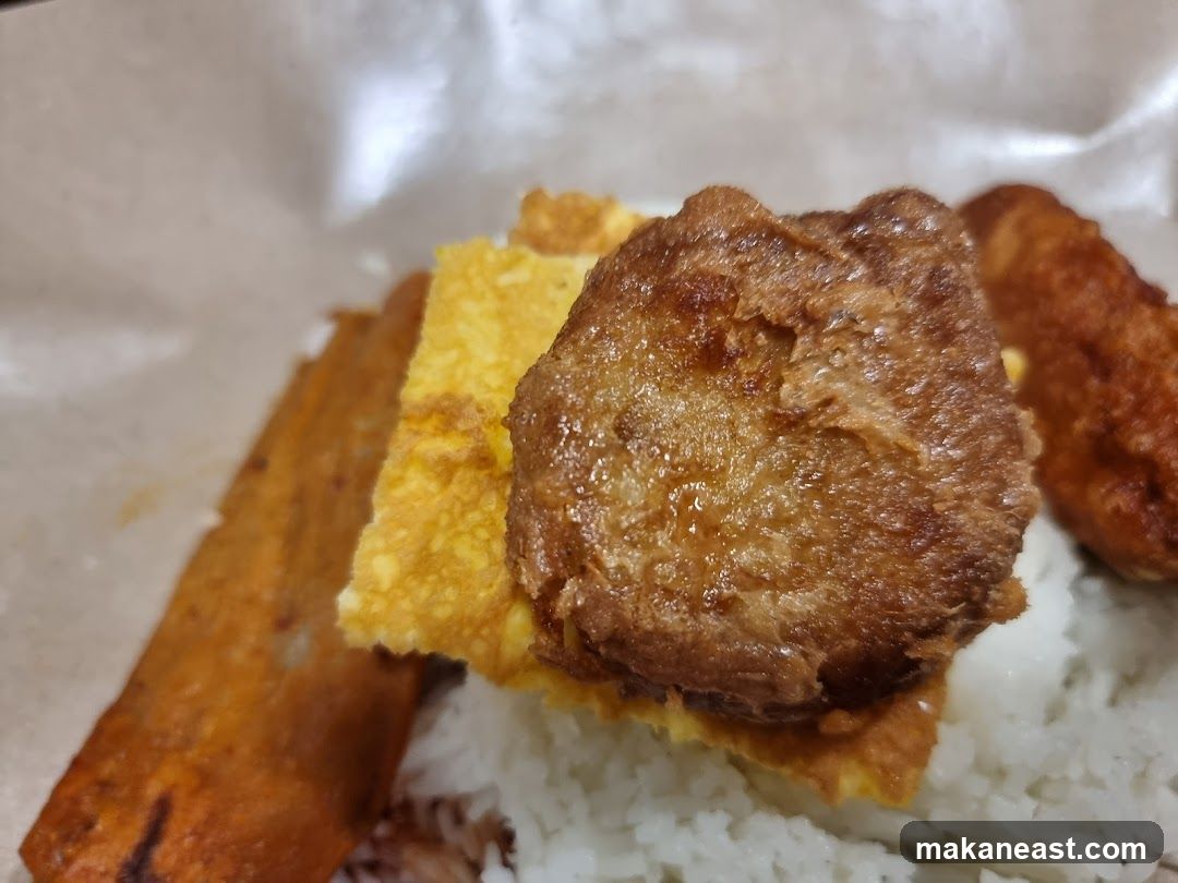 Rice dish with fried items