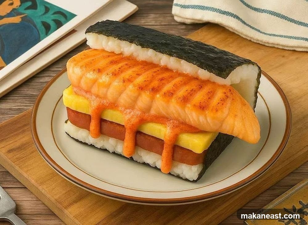 Salmon and Spam Sushi Sandwich