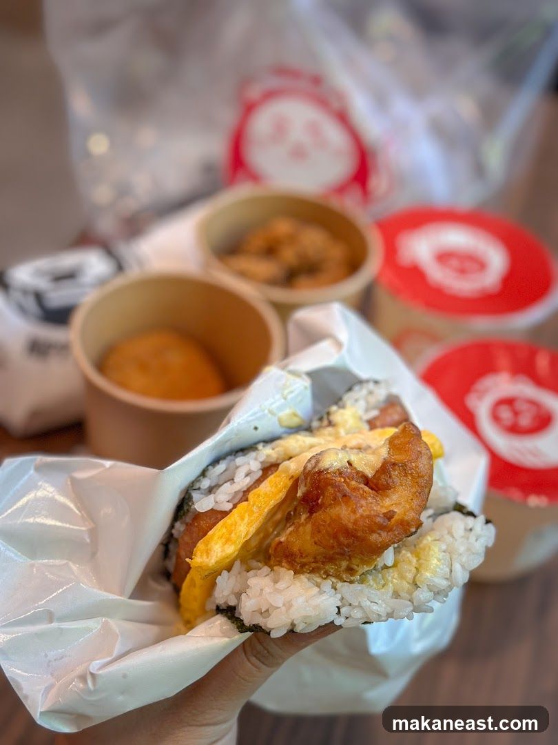Onigiri with Fried Chicken and Egg