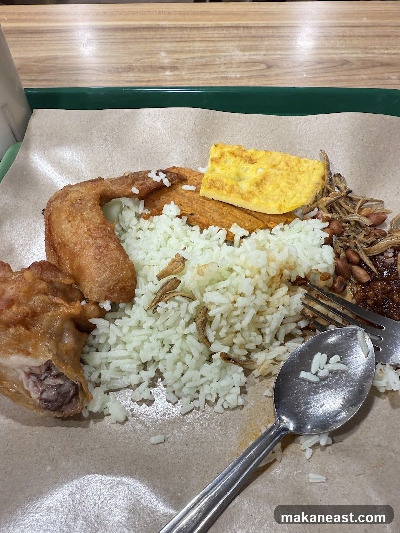 Nasi Lemak with Fried Chicken