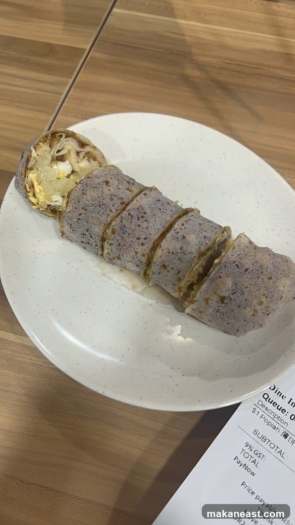 Popiah on a Plate with Receipt