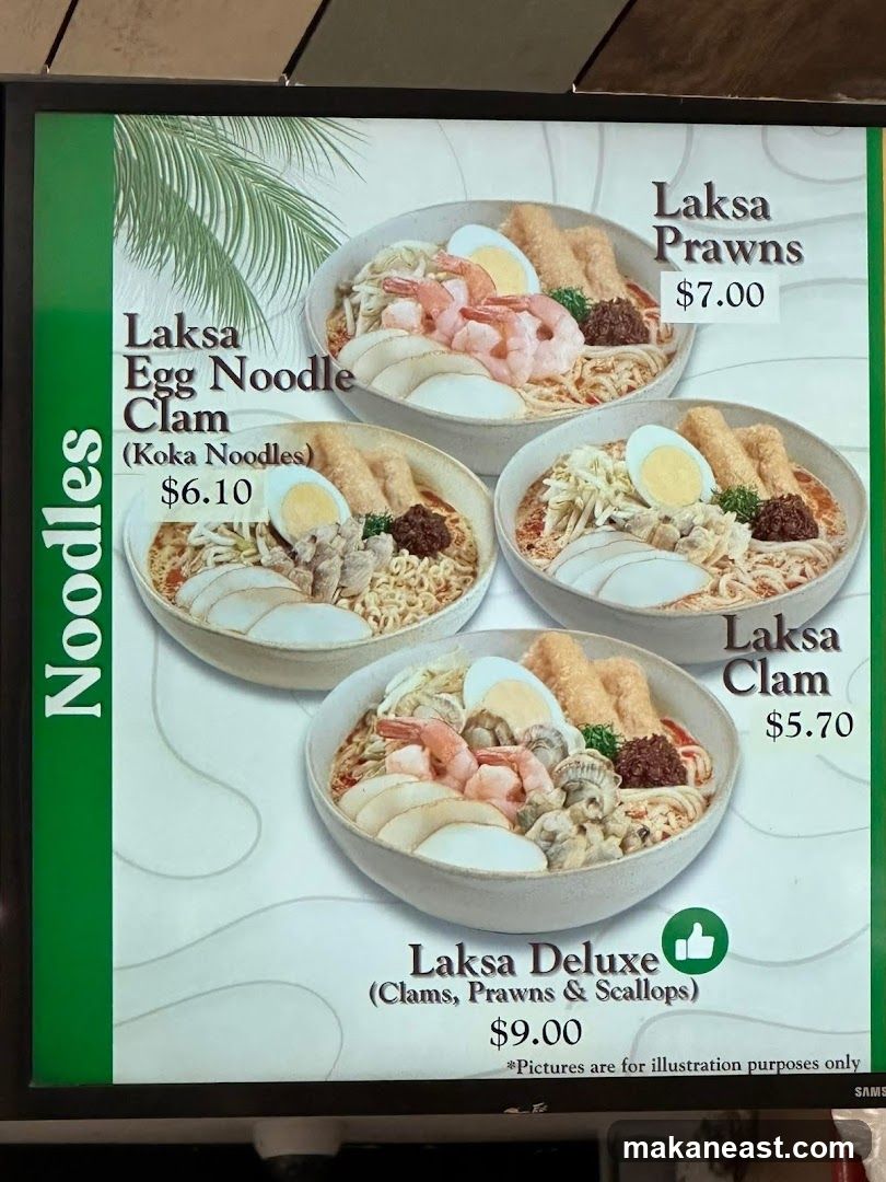 Noodles Menu