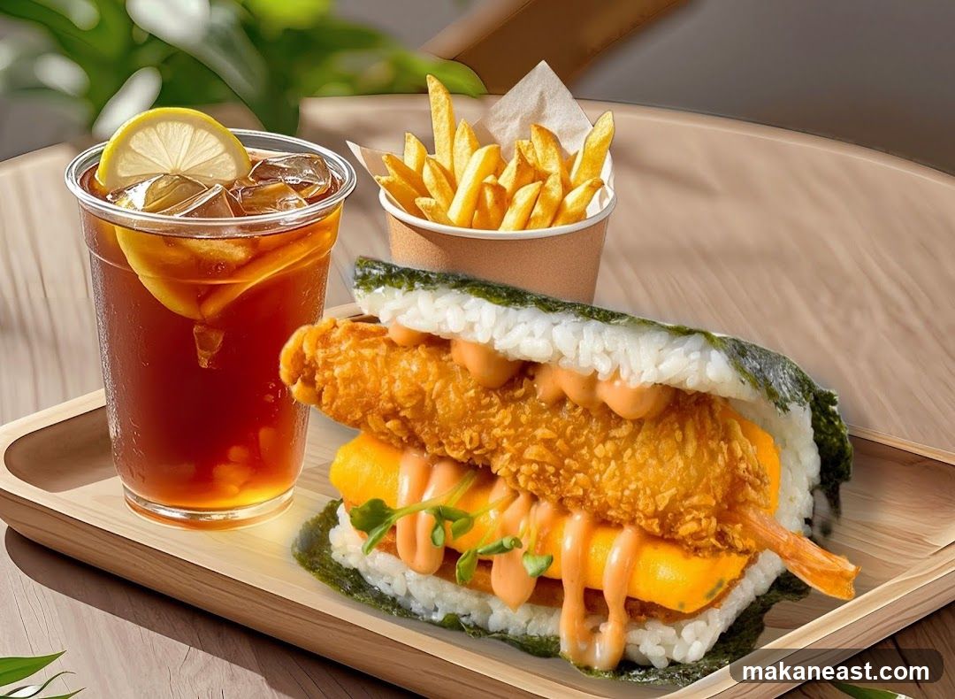 Onigirazu with Fried Shrimp and Fries