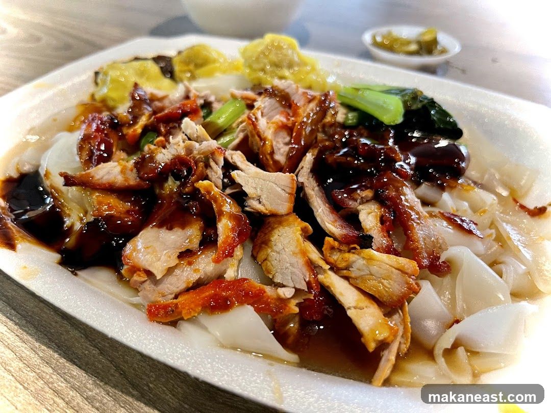 Roast Pork and Wonton Noodle Dish