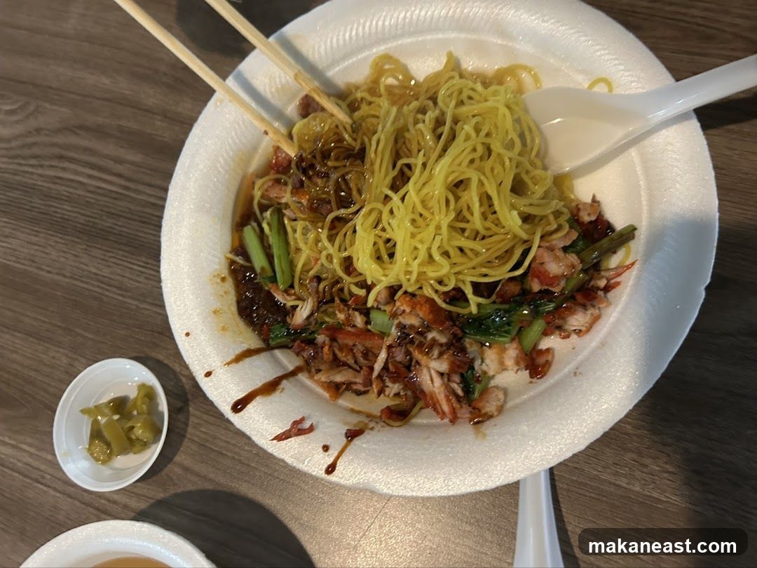 Noodle Dish with Meat and Greens