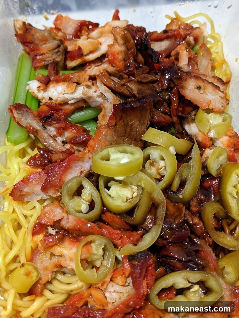 Noodles with Char Siu and Pickled Peppers
