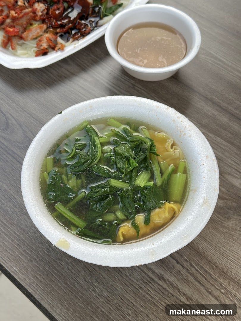 Noodle Soup with Greens and Wontons