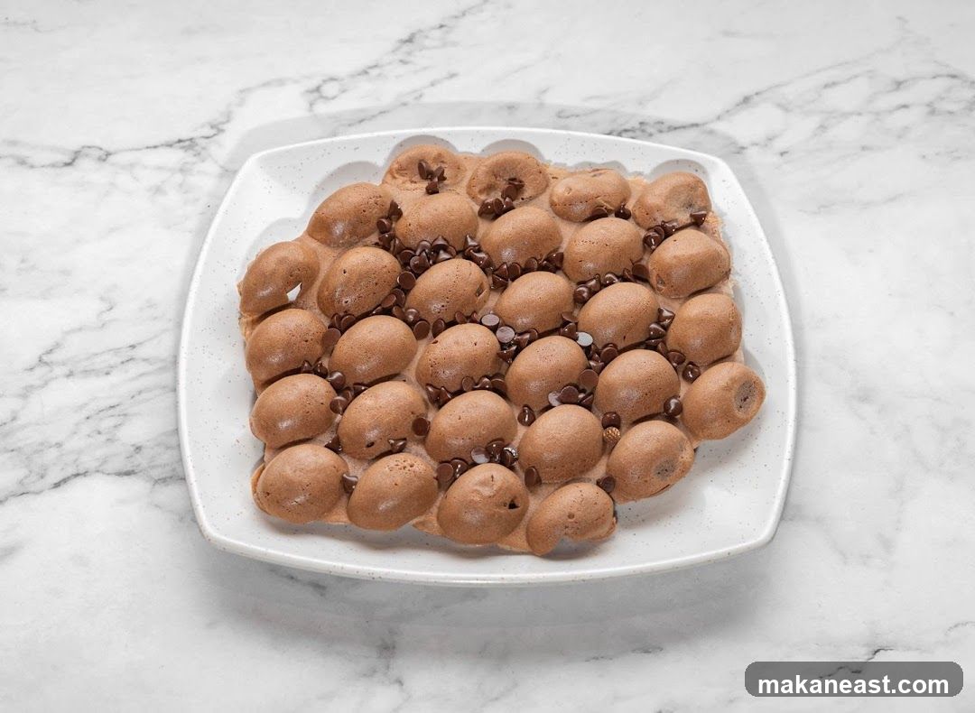 Chocolate Bubble Waffle with Chocolate Chips