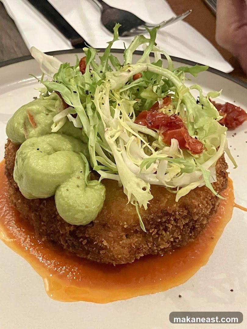Crab Cake with Avocado and Salad