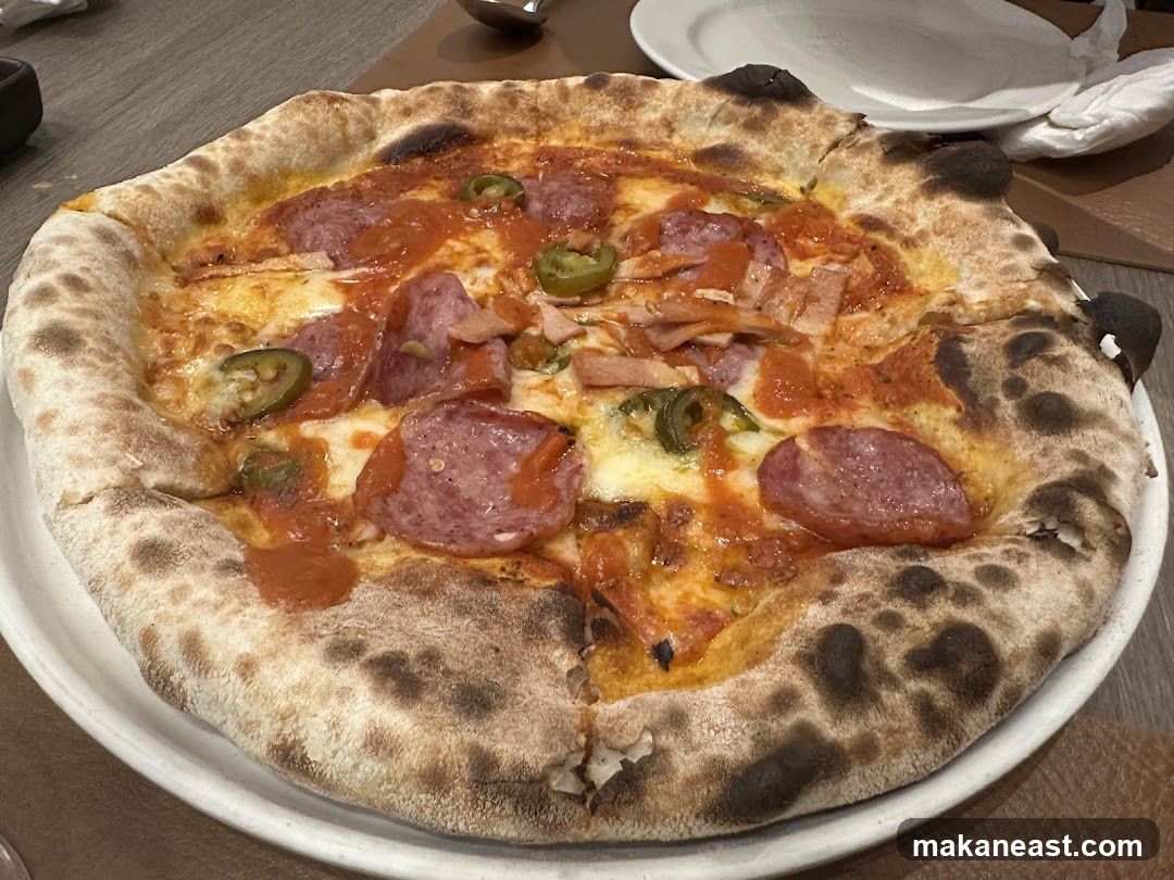 Pizza with Salami and Jalapenos