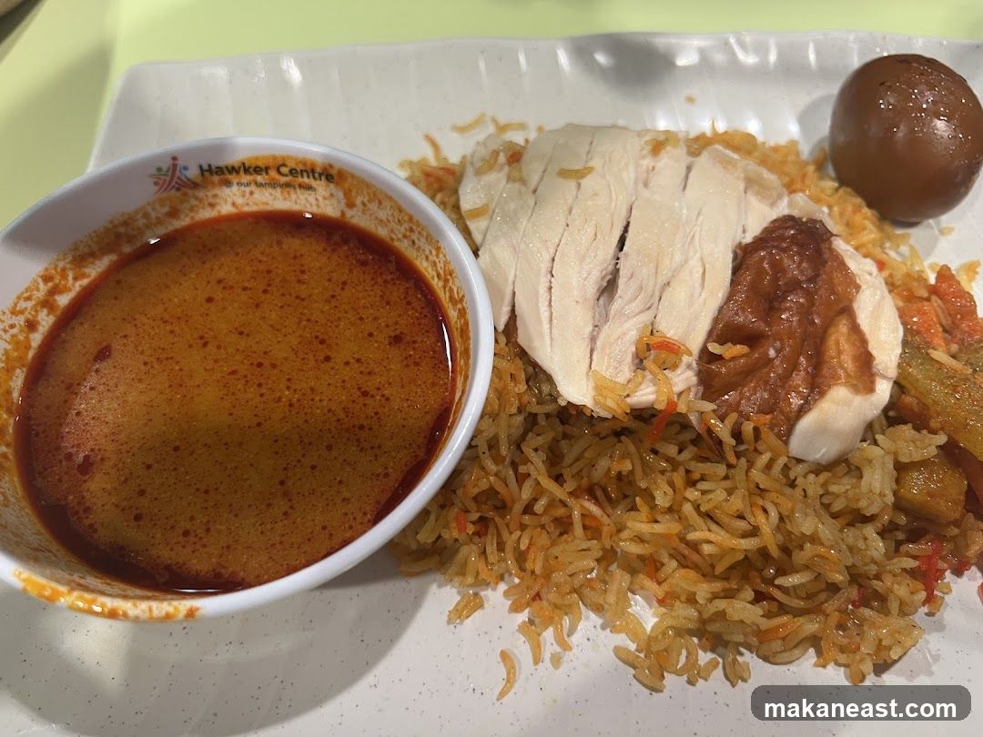 Chicken Rice with Curry and Egg