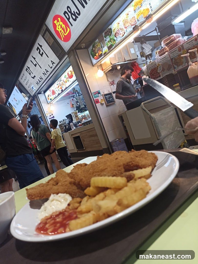Fish and Chips at a Food Stall