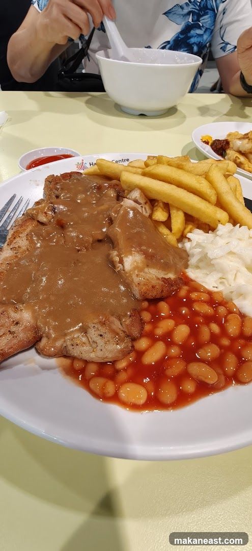Chicken Chop with Fries and Beans