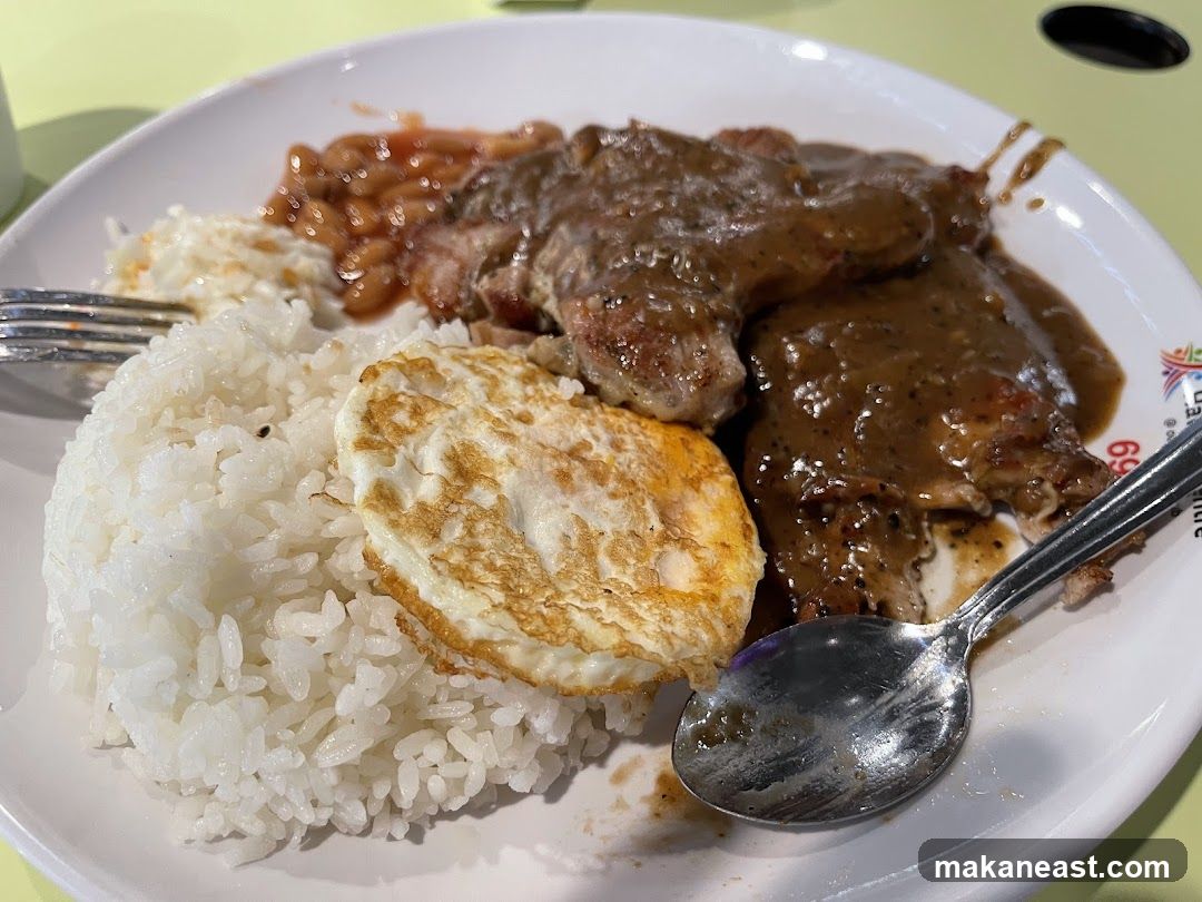 Western-style meal with rice