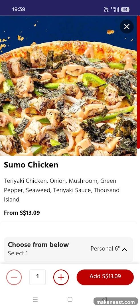 Sumo Chicken Pizza