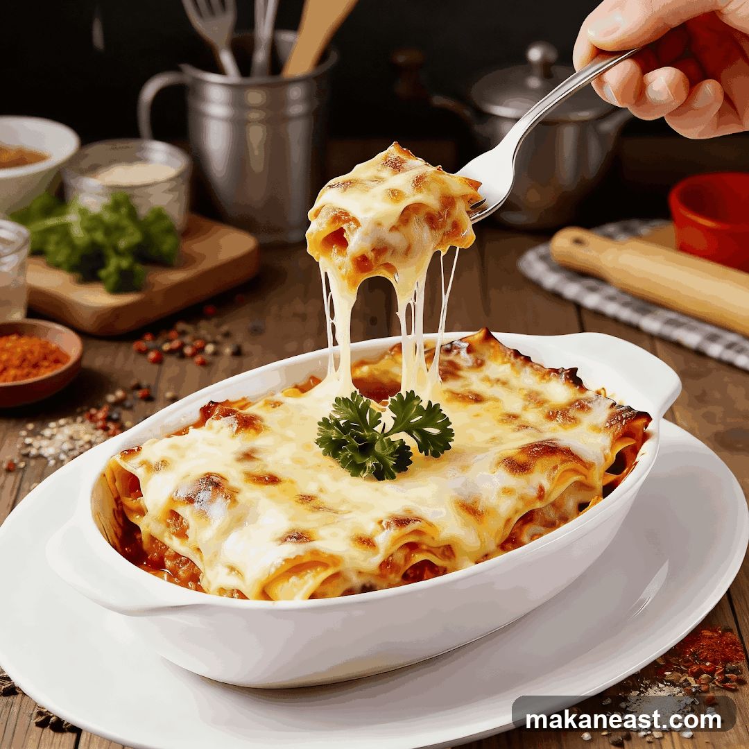 Lasagna with Melted Cheese