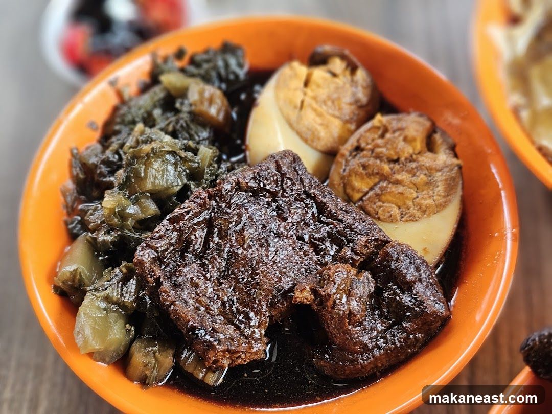 Braised Pork Belly with Eggs and Pickled Greens