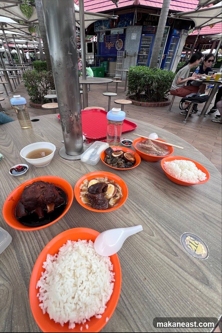 Outdoor Food Stall with Various Dishes