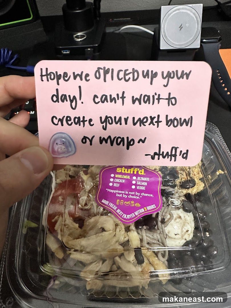 Food container with a note