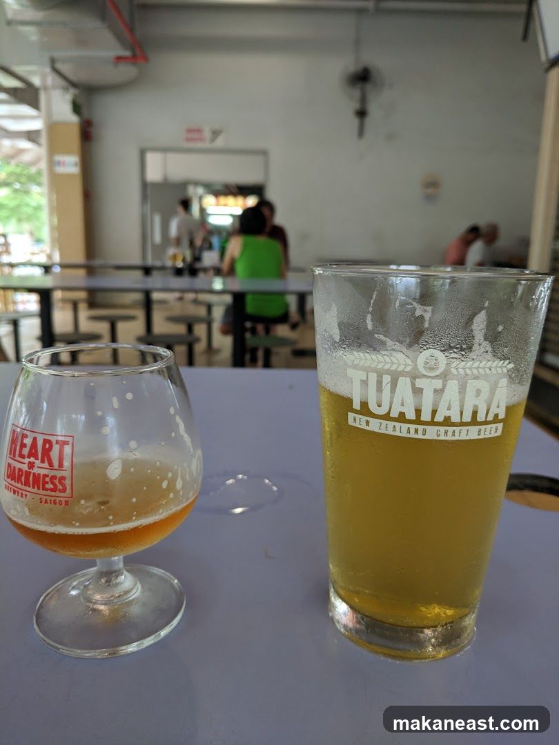 Two glasses of beer on a table