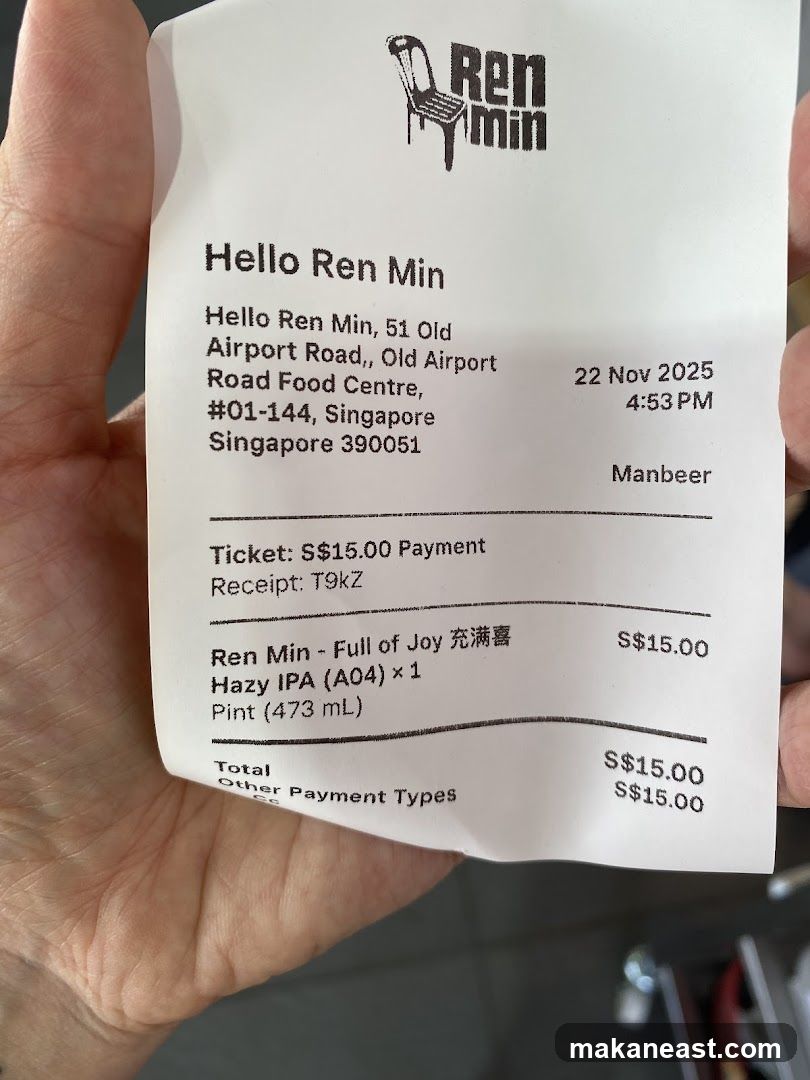 Receipt from Ren Min