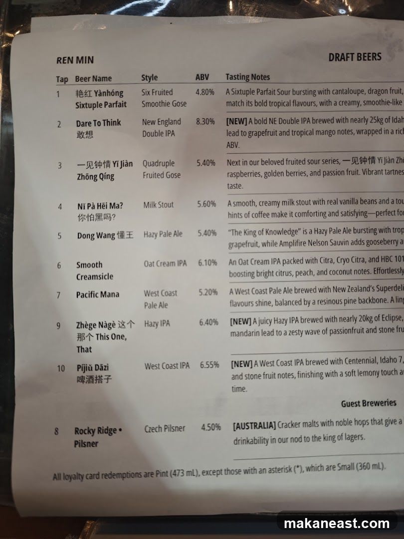 REN MIN DRAFT BEERS