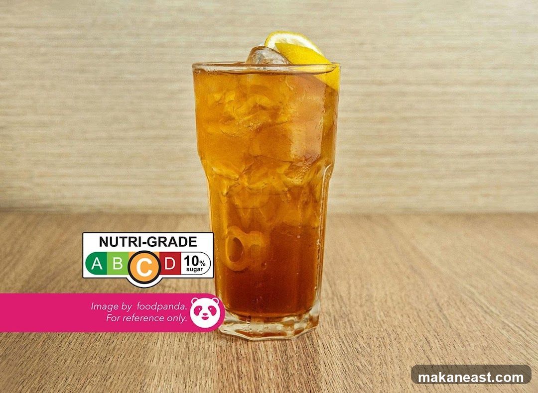 Iced Tea with Lemon and Nutri-Grade Label