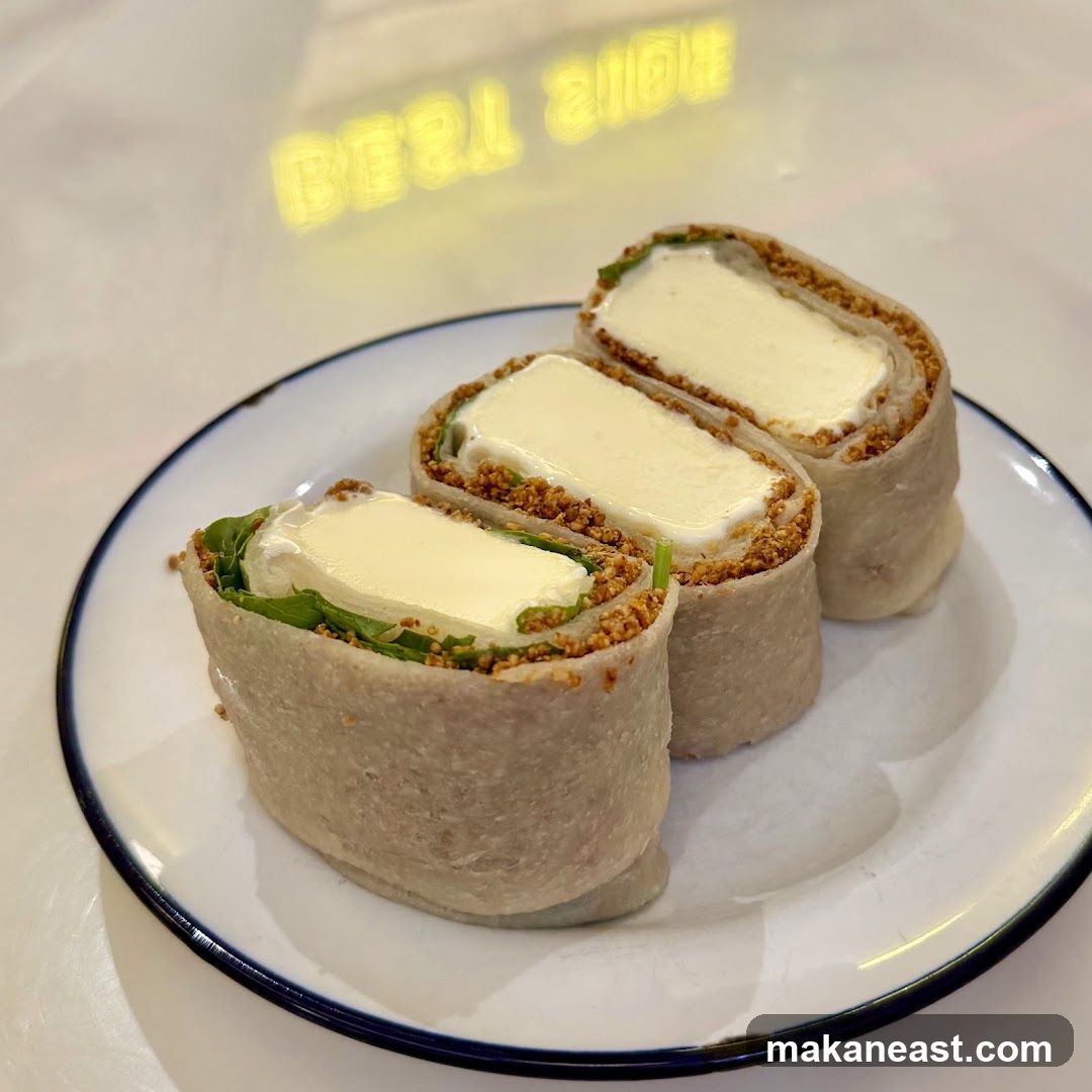 Rolled Wraps with Cream Cheese and Greens