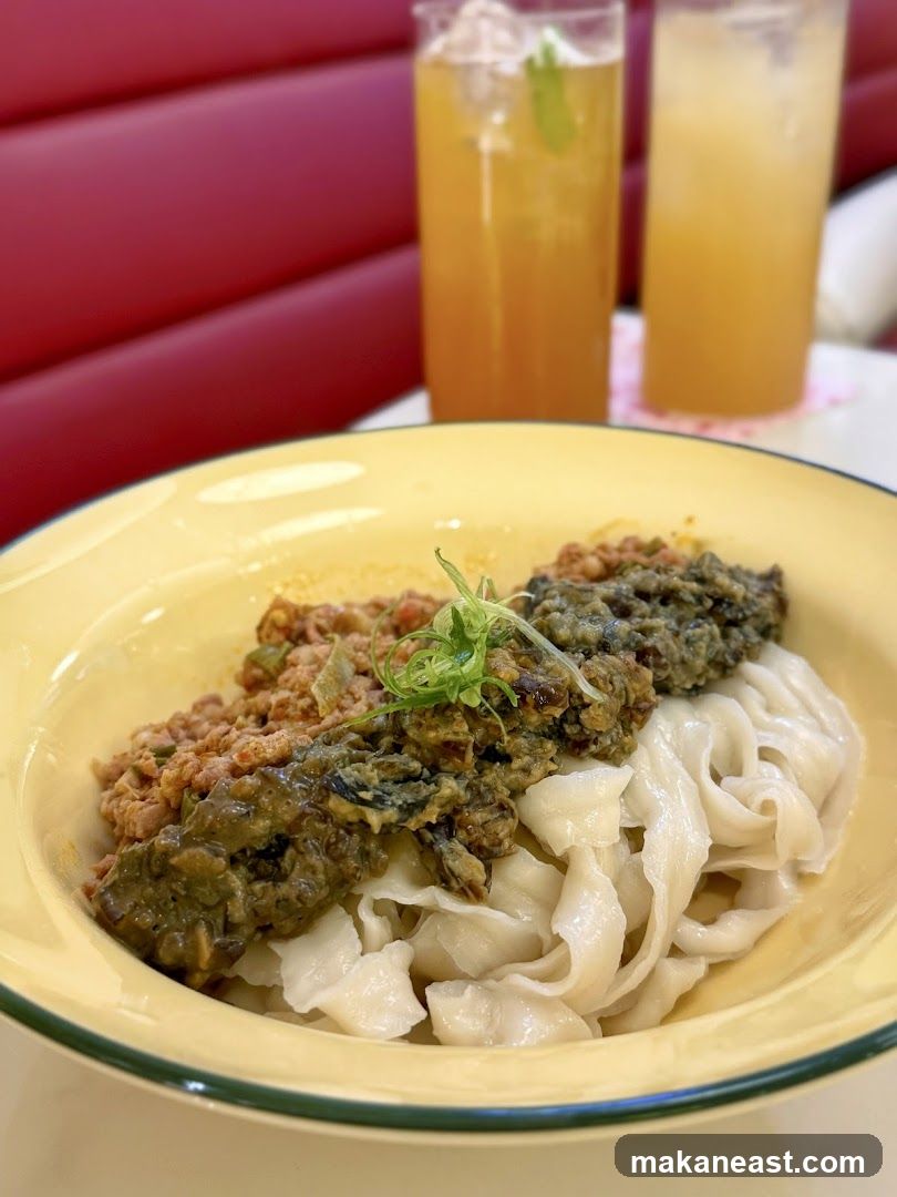 Noodles with Toppings and Drinks