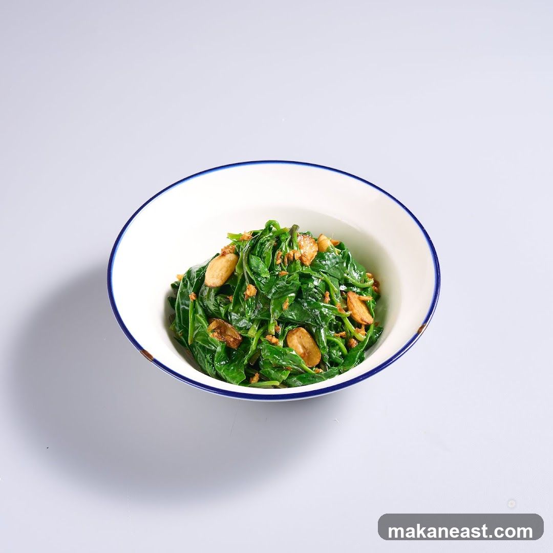Stir-fried greens with garlic