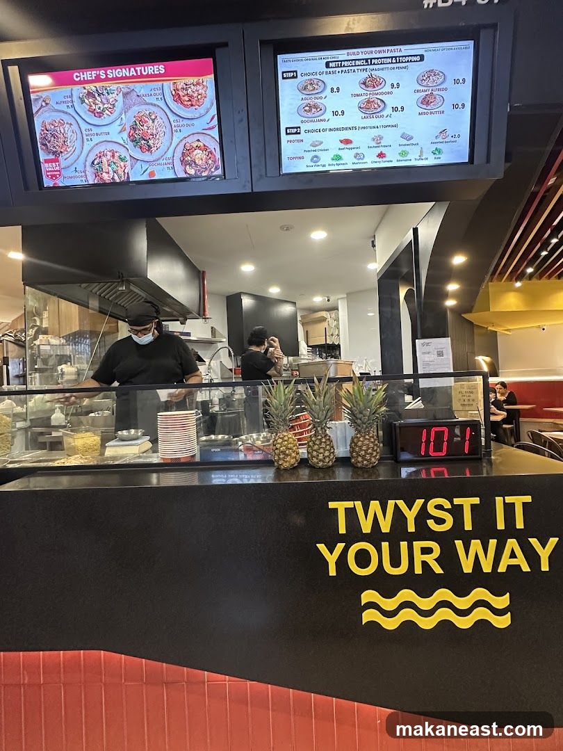 Restaurant Counter with Menu Displays