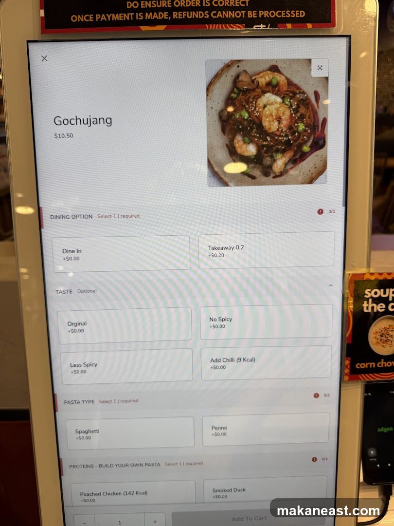 Gochujang Dish Order Screen