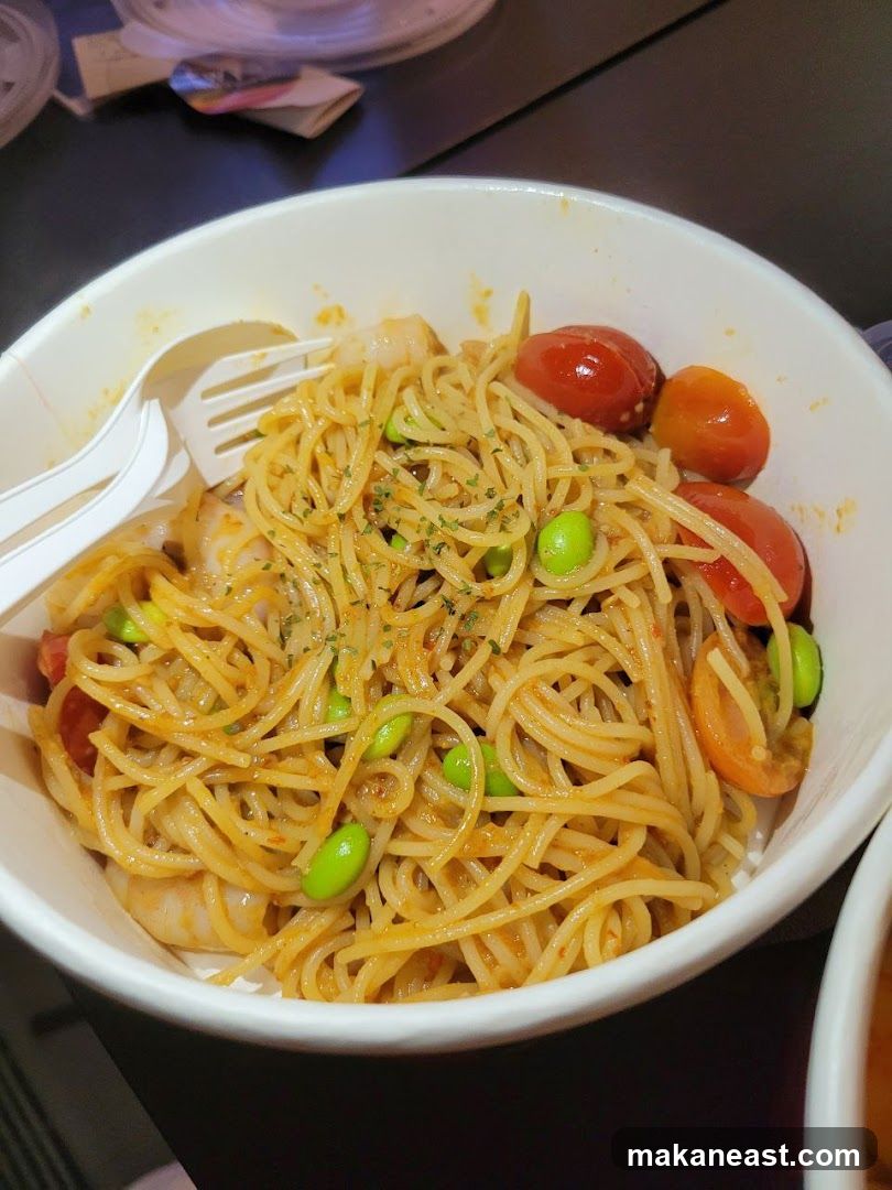 Spaghetti with Shrimp and Vegetables
