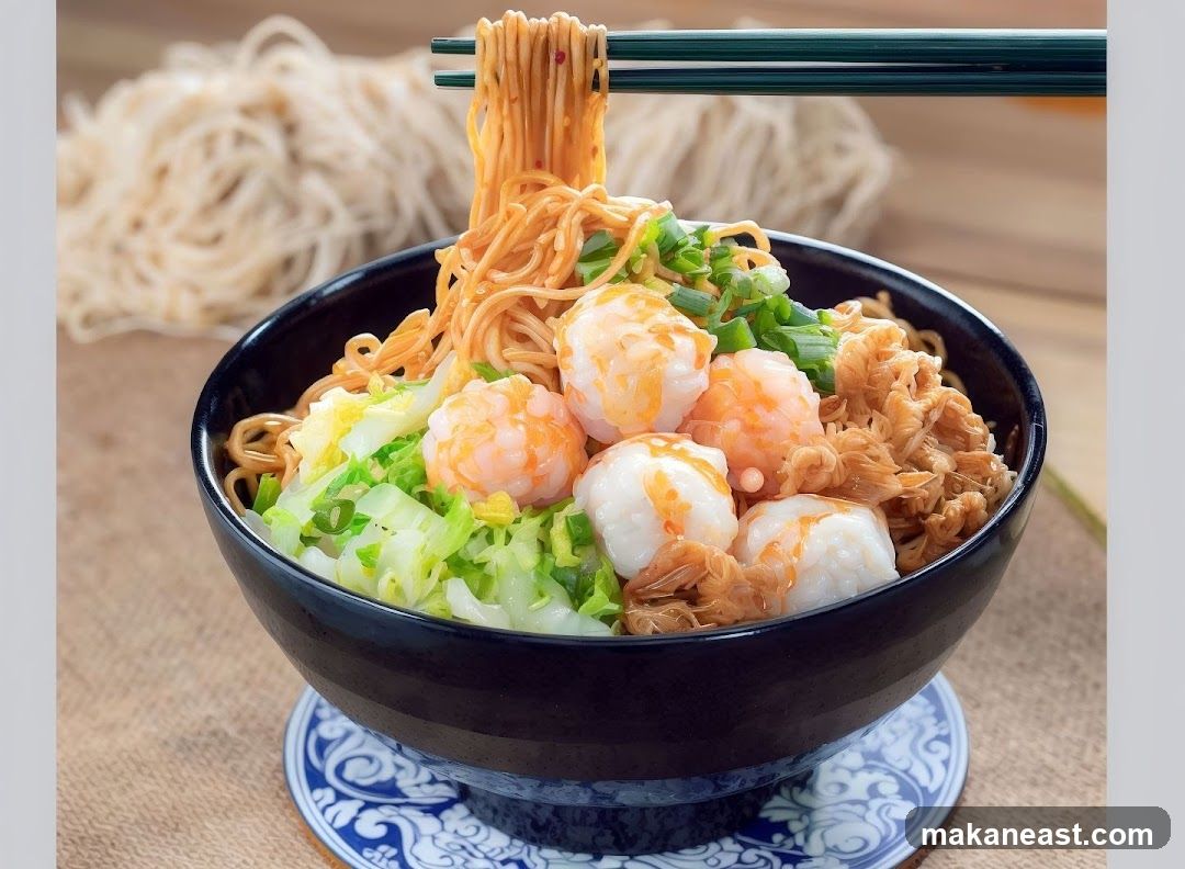 Noodle Bowl with Shrimp and Vegetables