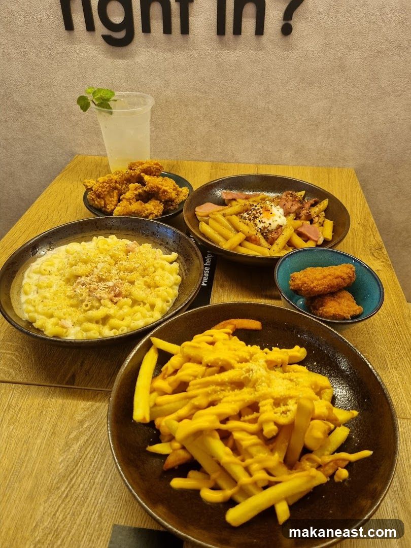 Food spread on a table