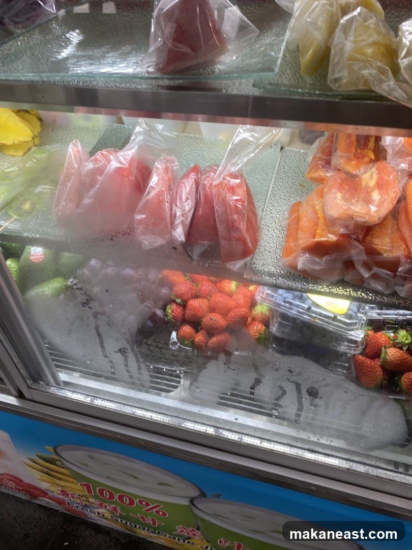 Refrigerated Display of Fresh Fruits