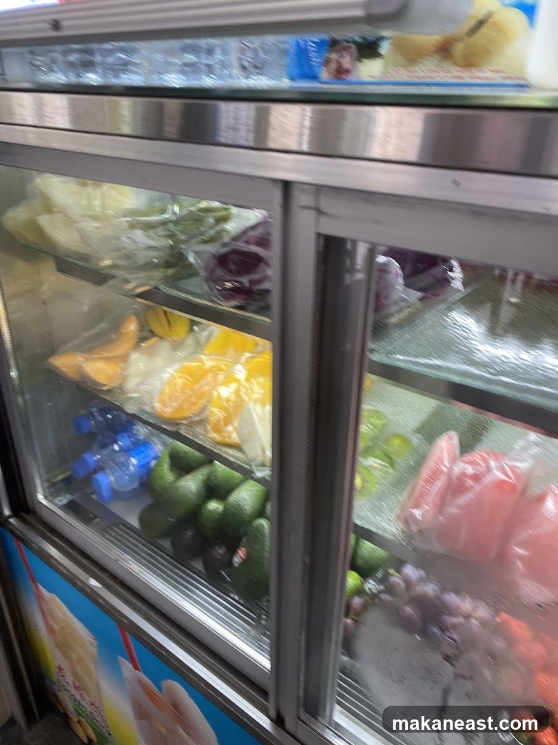 Refrigerated Display of Fruits