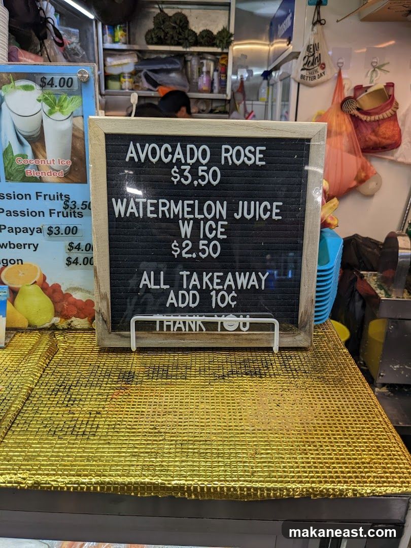 Juice Menu