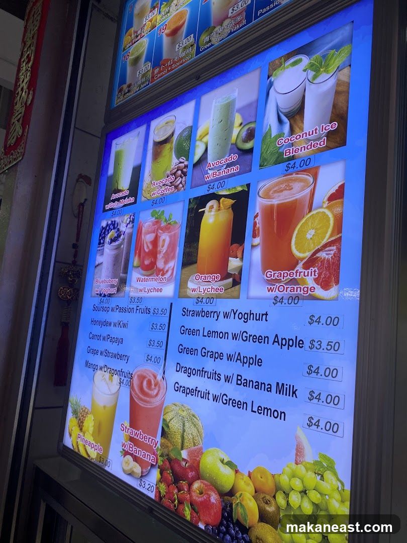 Juice Menu