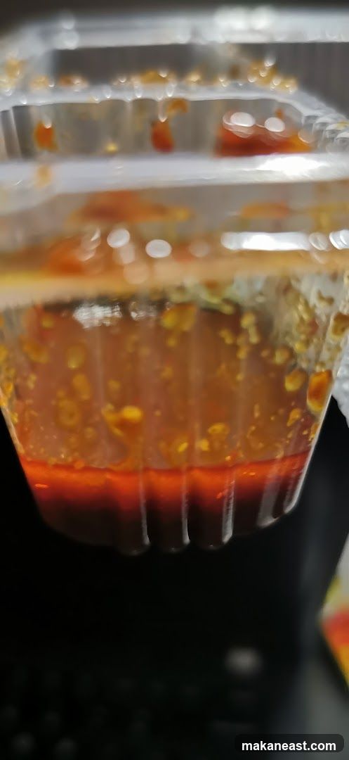 Sauce in a container