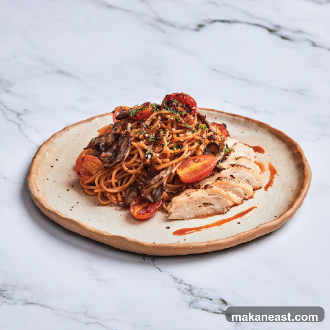 Spaghetti with Chicken and Tomatoes