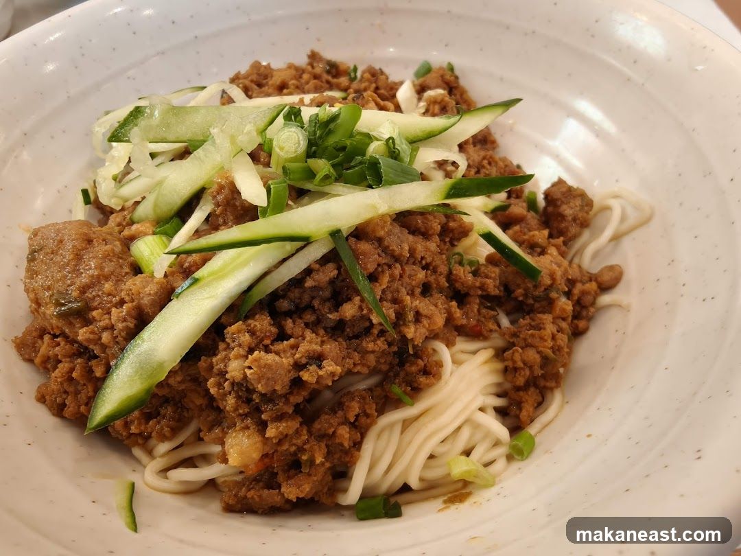 Noodles with Ground Meat and Cucumber