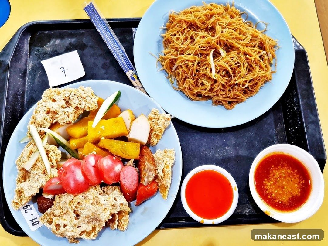 Fried Noodles and Assorted Fried Items