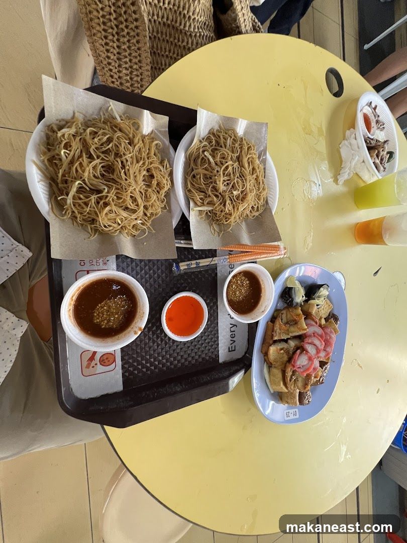 Food on a yellow table