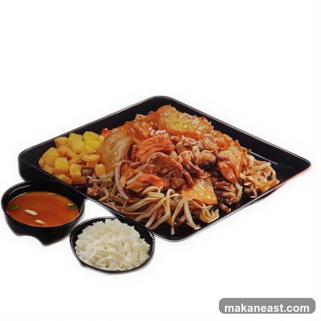 Asian Noodle Dish with Sides