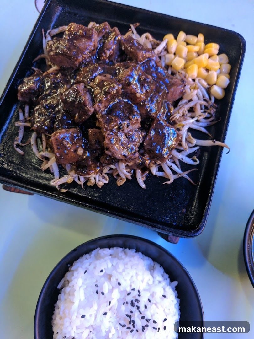 Sizzling Steak with Rice