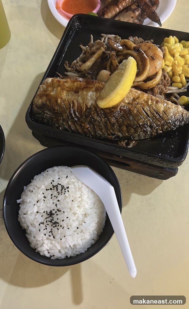 Sizzling Fish Platter with Rice