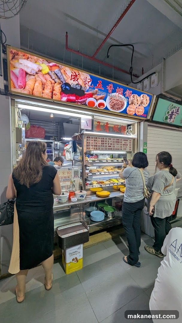 Food Stall with Menu and Customers