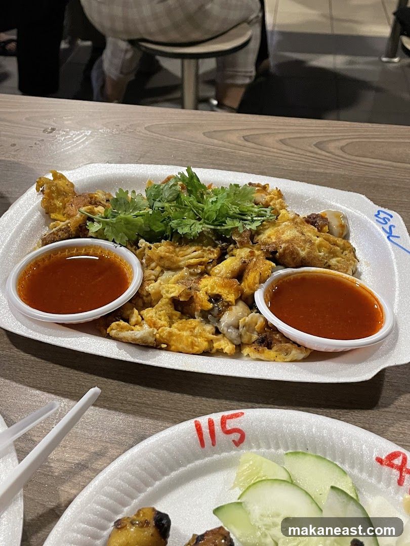 Oyster Omelette with Chili Sauce