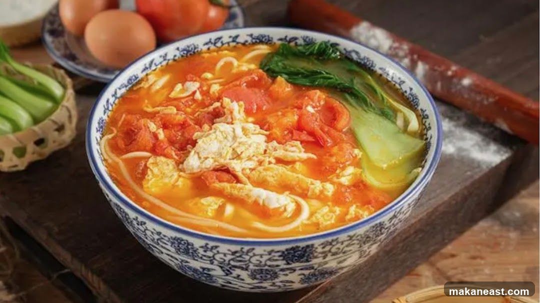 Tomato Egg Noodle Soup